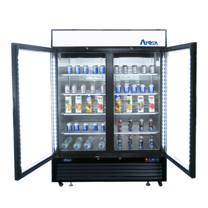 Atosa MCF8723GR 54" Two Section Glass Door Merchandiser Refrigerator