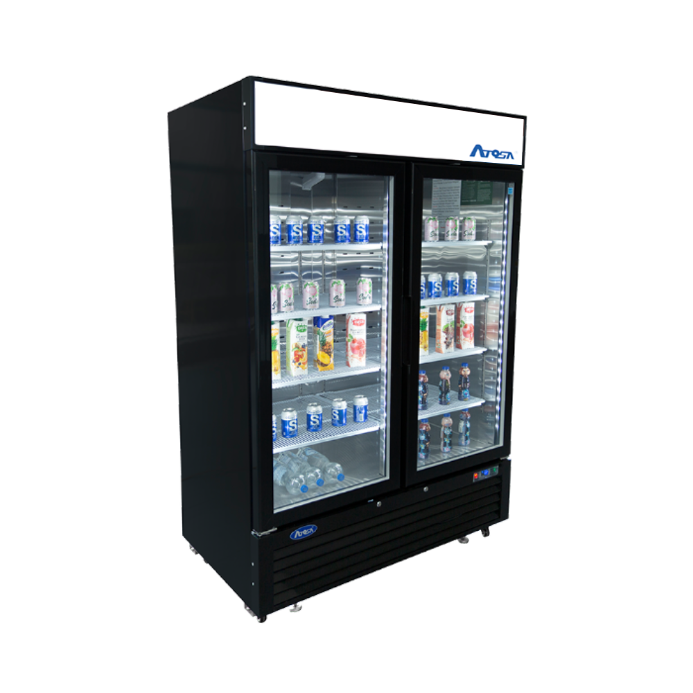 Atosa MCF8723GR 54" Two Section Glass Door Merchandiser Refrigerator