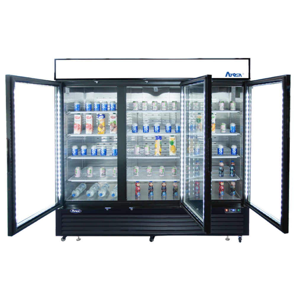 Atosa MCF8728GR 82" Three Section Glass Door Merchandiser Freezer