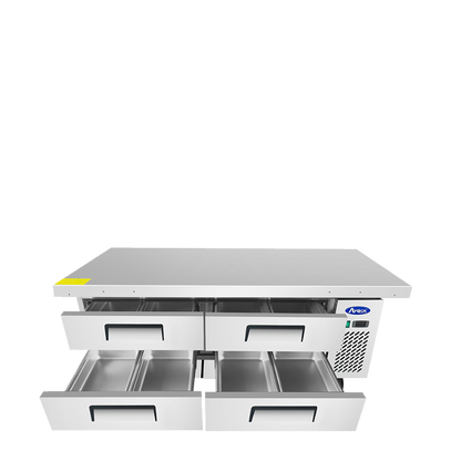 Atosa MGF8454GR 76" Four Drawer Mega Top Refrigerated Chef Base