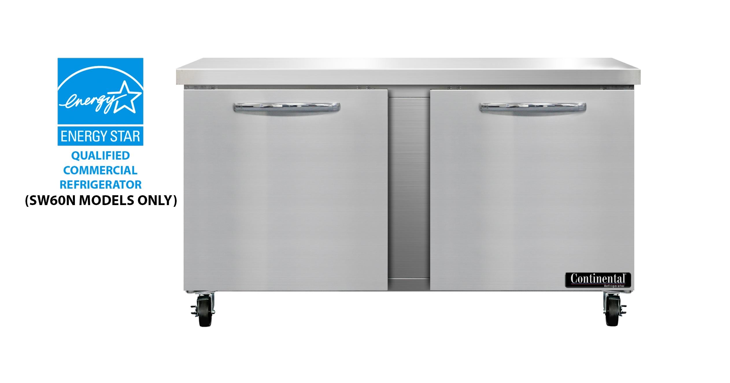 Commercial 60 2 Door Under Counter Freezer