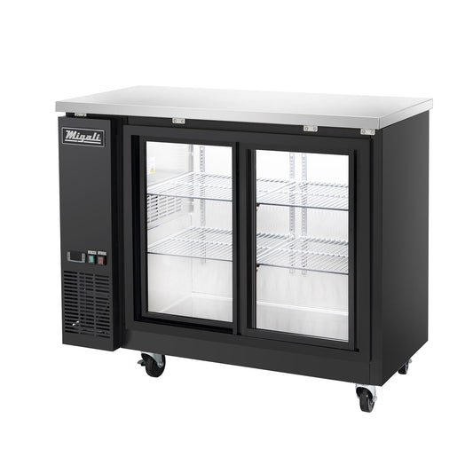 Migali C-BB48SG-HC 49" Two Section Glass Door Back Bar Cooler