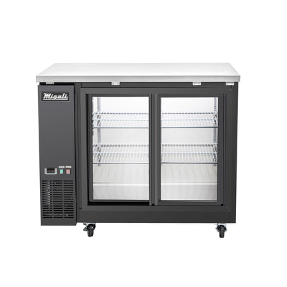 Migali C-BB48SG-HC 49" Two Section Glass Door Back Bar Cooler