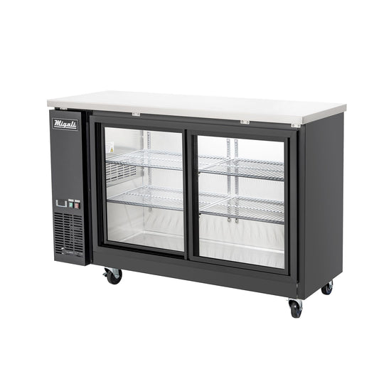 Migali C-BB60SG-HC 60" Two Section Glass Door Back Bar Cooler