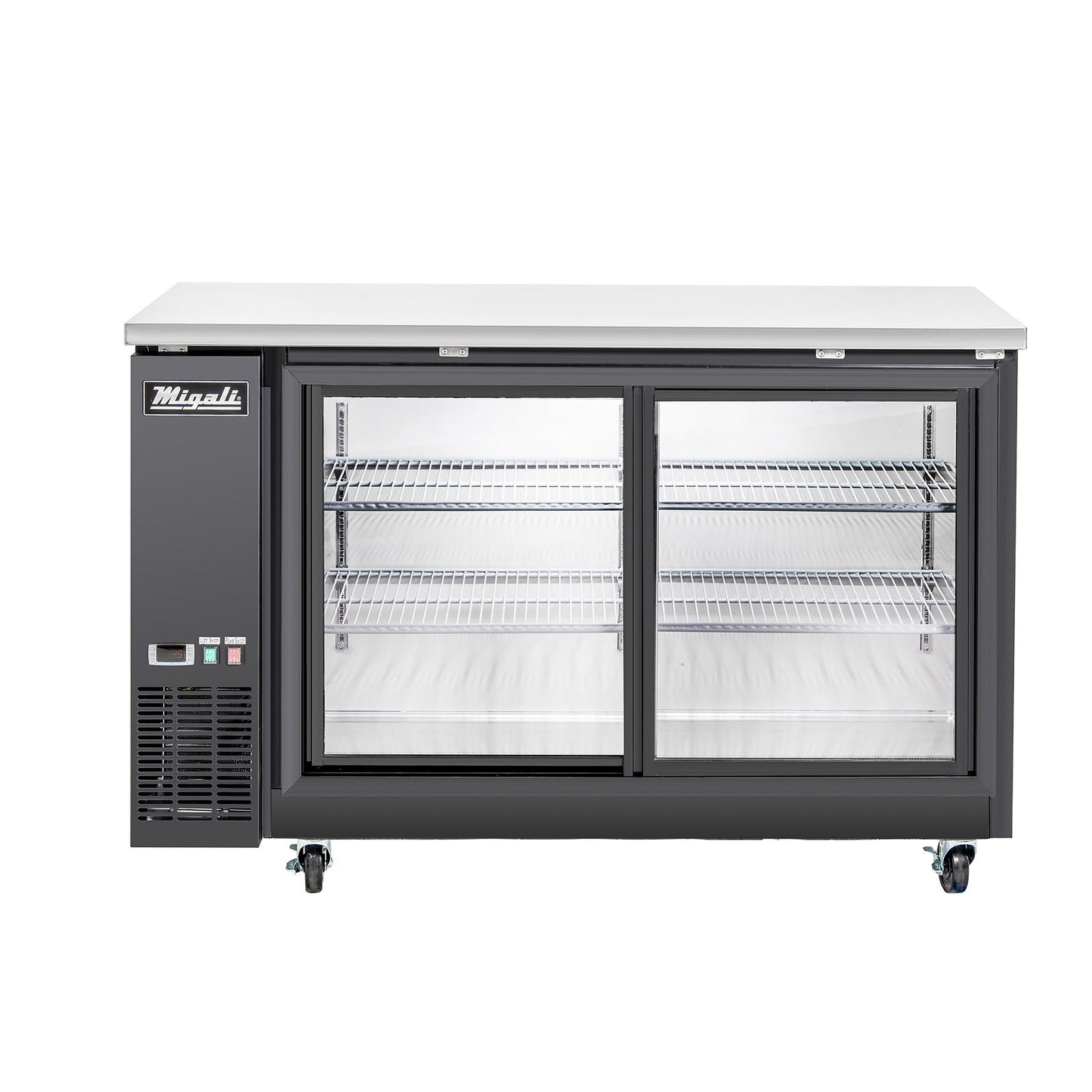 Migali C-BB60SG-HC 60" Two Section Glass Door Back Bar Cooler