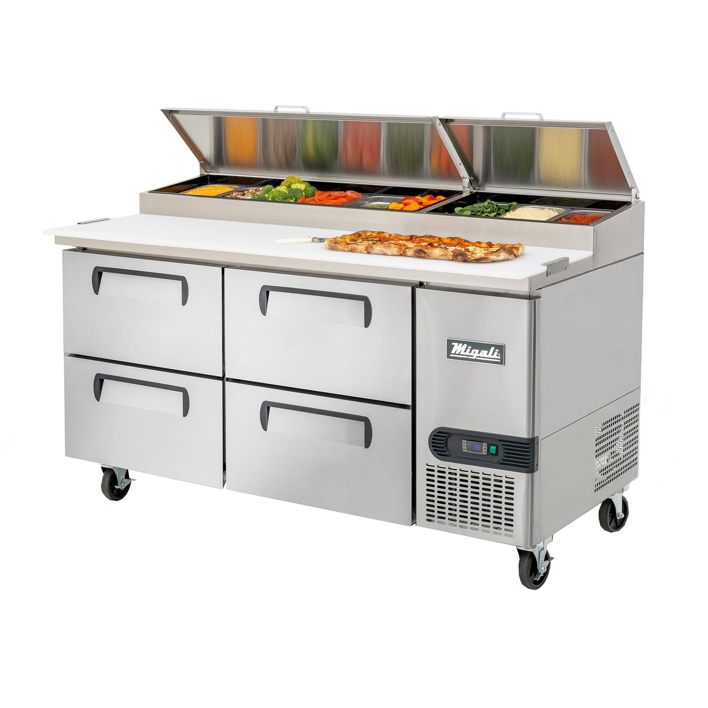 Migali C-PP67-D-HC 67" Four Drawer Refrigerated Pizza Prep Table