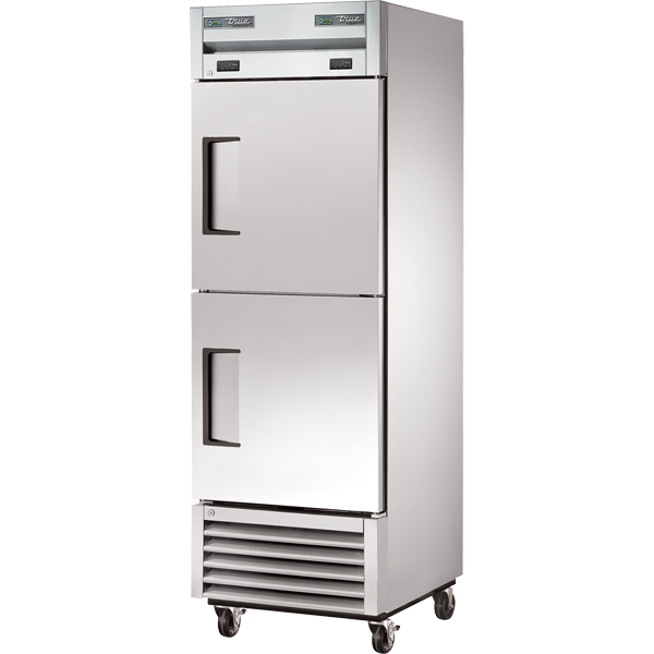 True T-23DT-HC 27" One Section Solid Half Door Dual Temperature Refrigerator / Freezer