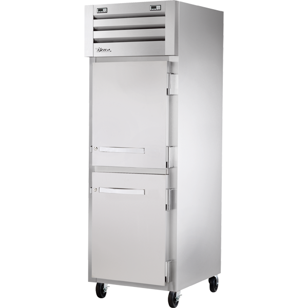 True STG1DT-2HS-HC 28" One Section Solid Half Door Dual Temperature Refrigerator / Freezer