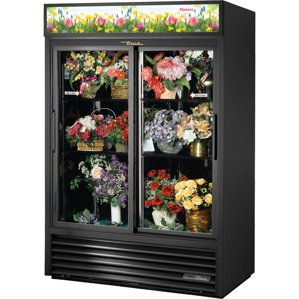 True GDM-47FC-HC-LD 54" Two Section Glass Door Refrigerated Floral Display Case