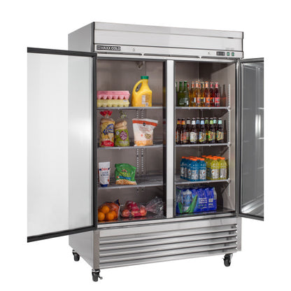 Maxx Cold MXSR-49GDHC 54" Two Section Glass Door Reach-In Refrigerator