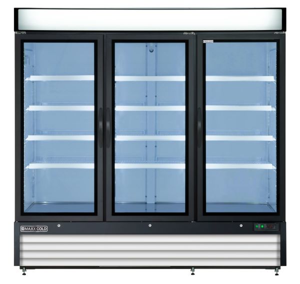 Maxx Cold MXM3-72FHC 81" Three Section Glass Door Merchandiser Freezer