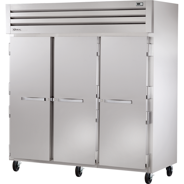 True STR3R-3S 78" Three Section Solid Door Reach-In Refrigerator