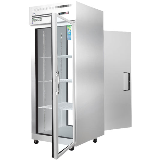 Everest ESPT-1G-1S 29" One Section Pass-Through Reach-In Refrigerator with 1 Glass Front Door and 1 Solid Rear Door