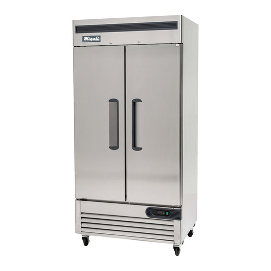 Migali C-2RB-35-HC 40" Two Section Solid Door Reach-In Refrigerator