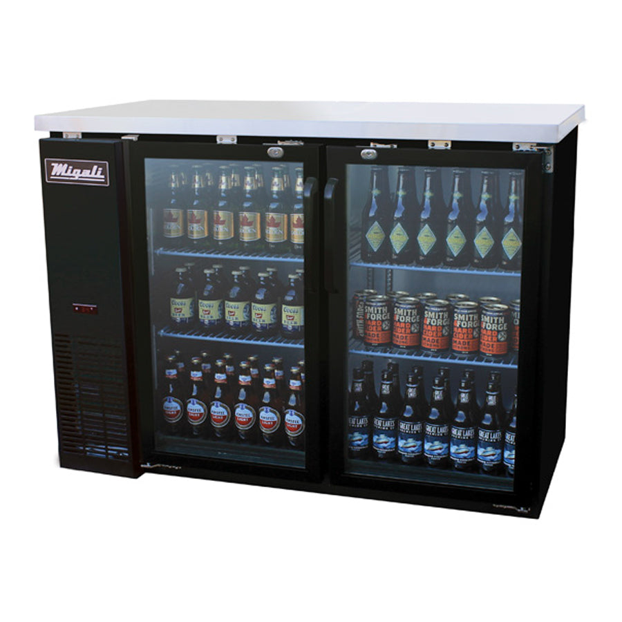 Migali C-BB48G-HC 48" Two Section Glass Door Back Bar Cooler