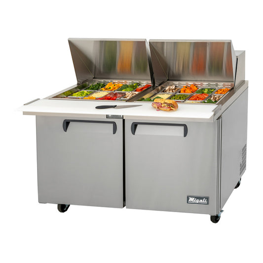 Migali C-SP60-24BT-HC 60" Two Door Mega Top Refrigerated Sandwich / Salad Prep Table