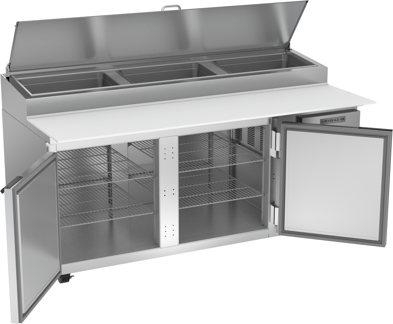 Beverage-Air DP72HC 72" Two Door Refrigerated Pizza Prep Table