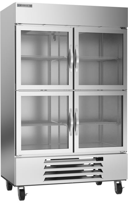 Beverage-Air HBF49HC-1-HG 52" Horizon Series Two Section Glass Half Door Reach-In Freezer