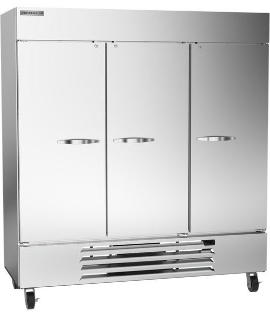 Beverage-Air HBF72HC-5 75" Horizon Series Three Section Solid Door Reach-In Freezer