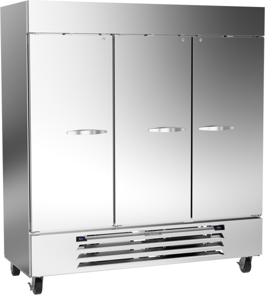 Beverage-Air HBRF72HC-1-C 75" Horizon Series Three Section Solid Door Dual Teamperature Reach-In Refrigerator / Freezer