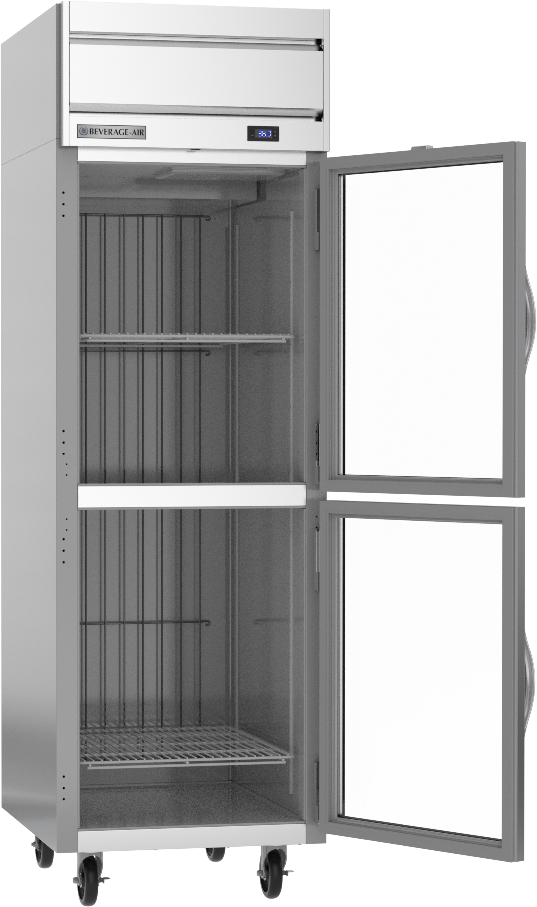 Beverage-Air HR1HC-1HG 26" One Section Glass Half Door Reach-In Refrigerator