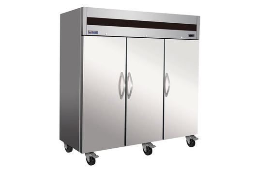 Ikon IT82F-DV 81" Three Section Solid Door Reach-In Double Volt Freezer