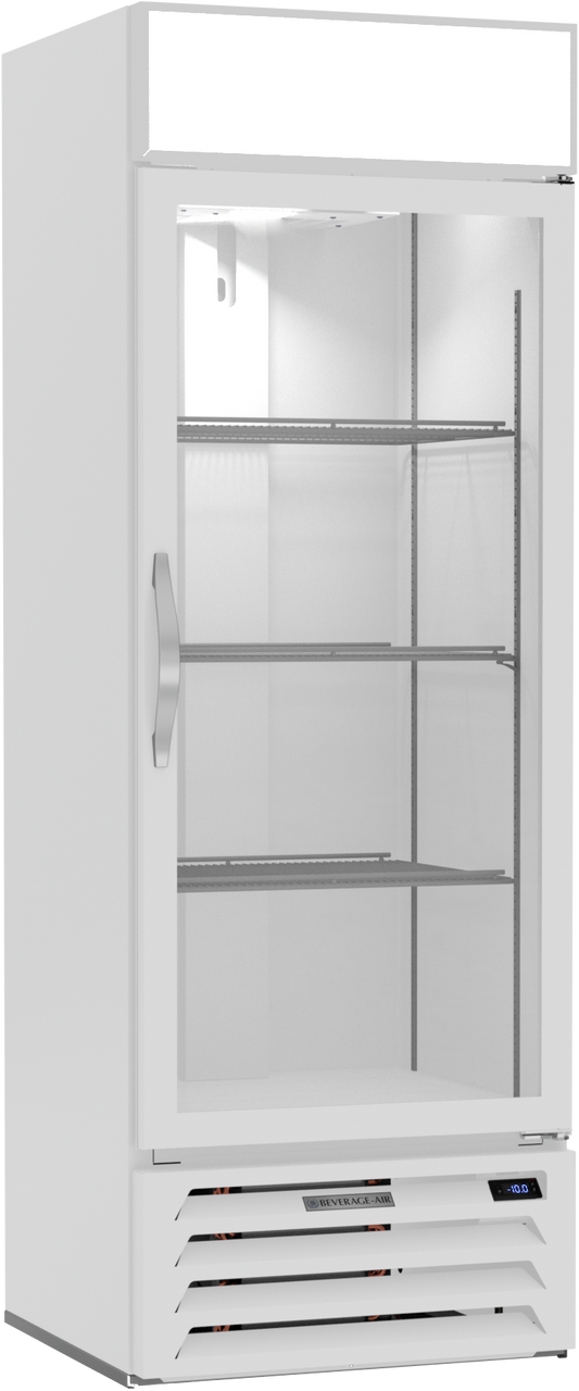 Beverage-Air MMF19HC-1-W 27" MarketMax Series One Section Glass Door Merchandiser Freezer in White