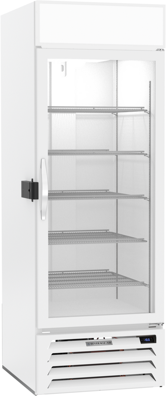 Beverage-Air MMF23HC-1-W-IQ 28" MarketMax IQ Series One Section Glass Door Merchandiser Freezer in White
