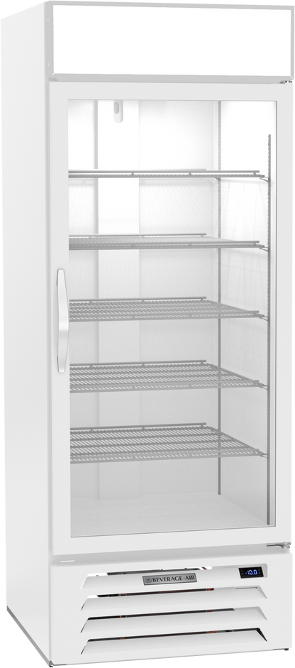 Beverage-Air MMF27HC-1-W 30" MarketMax Series One Section Glass Door Merchandiser Freezer in White