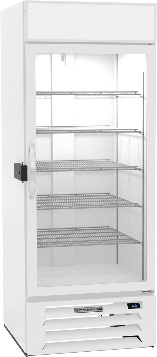 Beverage-Air MMF27HC-1-W-IQ 30" MarketMax IQ Series One Section Glass Door Merchandiser Freezer in White