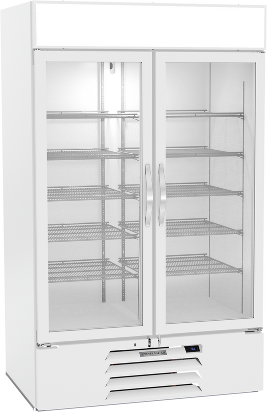 Beverage-Air MMF44HC-1-W-IQ 47" MarketMax IQ Series Two Section Glass Door Merchandiser Freezer in White
