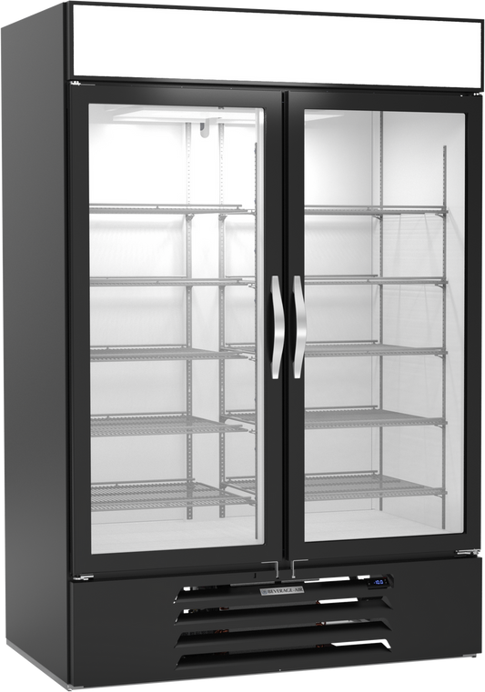 Beverage-Air MMF49HC-1-B-IQ 52" MarketMax IQ Series Two Section Glass Door Merchandiser Freezer