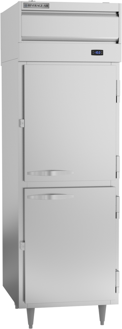 Beverage-Air PFD1HC-1AHS 27" P Series One Section Solid Half Door Pass-Through Reach-In Freezer