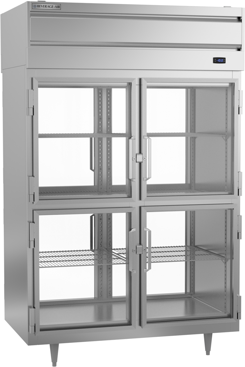 Beverage-Air PFD2HC-1BHG 52" P Series Two Section Glass Half Door Pass-Through Reach-In Freezer
