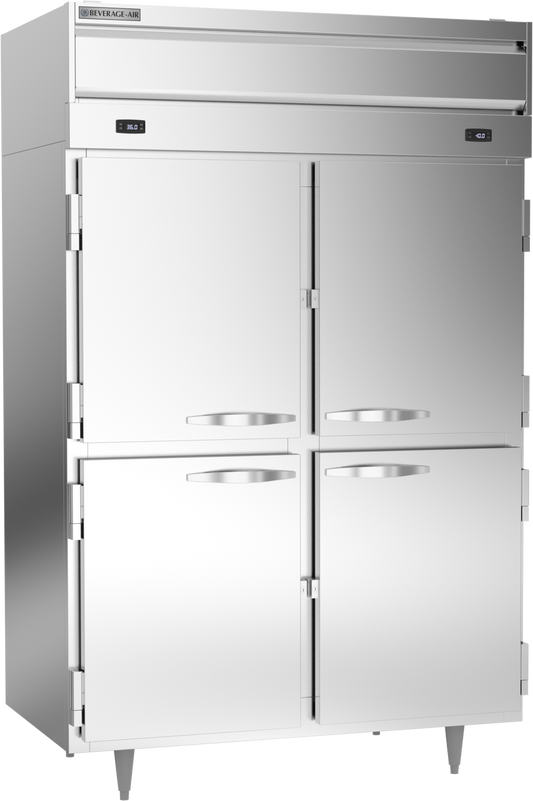 Beverage-Air PRF24-24HC-1AHS 53" P Series Two Section Solid Half Door Dual Temperature Reach-In Refrigerator / Freezer