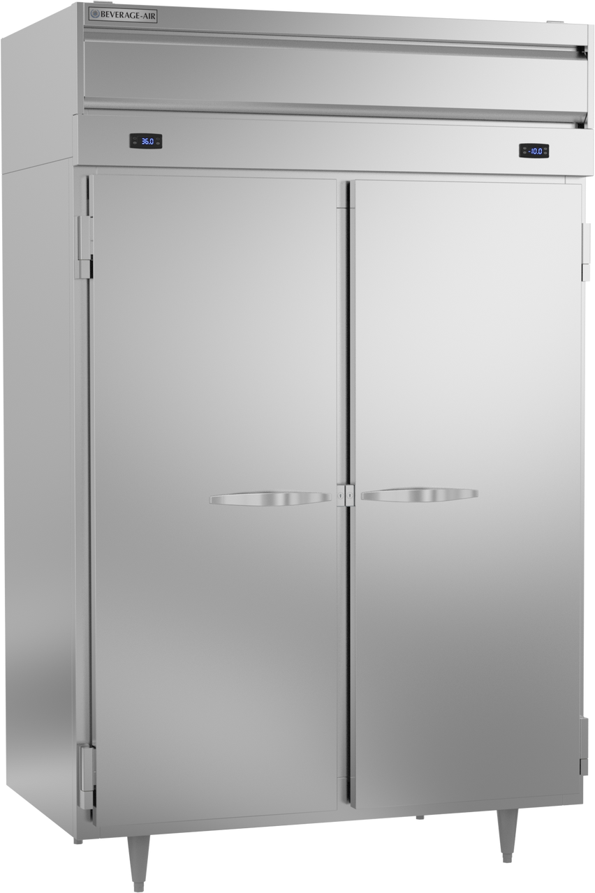 Beverage-Air PRF24-24HC-1AS 53" P Series Two Section Solid Door Dual Temperature Reach-In Refrigerator / Freezer