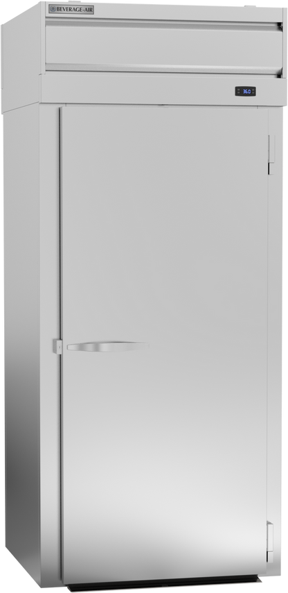 Beverage-Air PRT1HC-1AS 37" P Series One Section Solid Door Roll-Through Refrigerator