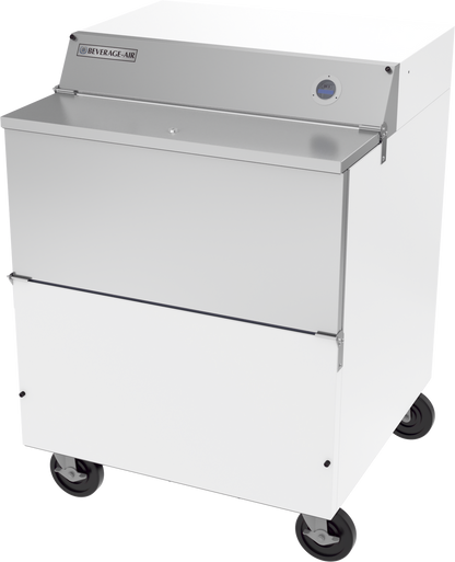 Beverage-Air SMF34HC-1-W-02 34" Forced Air White 1-Sided Milk Cooler with Stainless Steel Interior