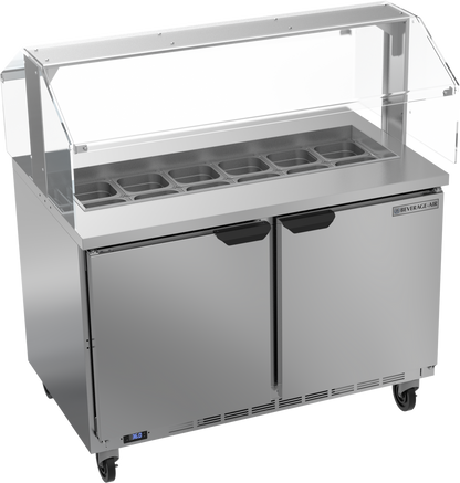 Beverage-Air SPE48HC-12-SNZ 48" Two Door Refrigerated Sandwich / Salad Prep Table with Sneeze Guard