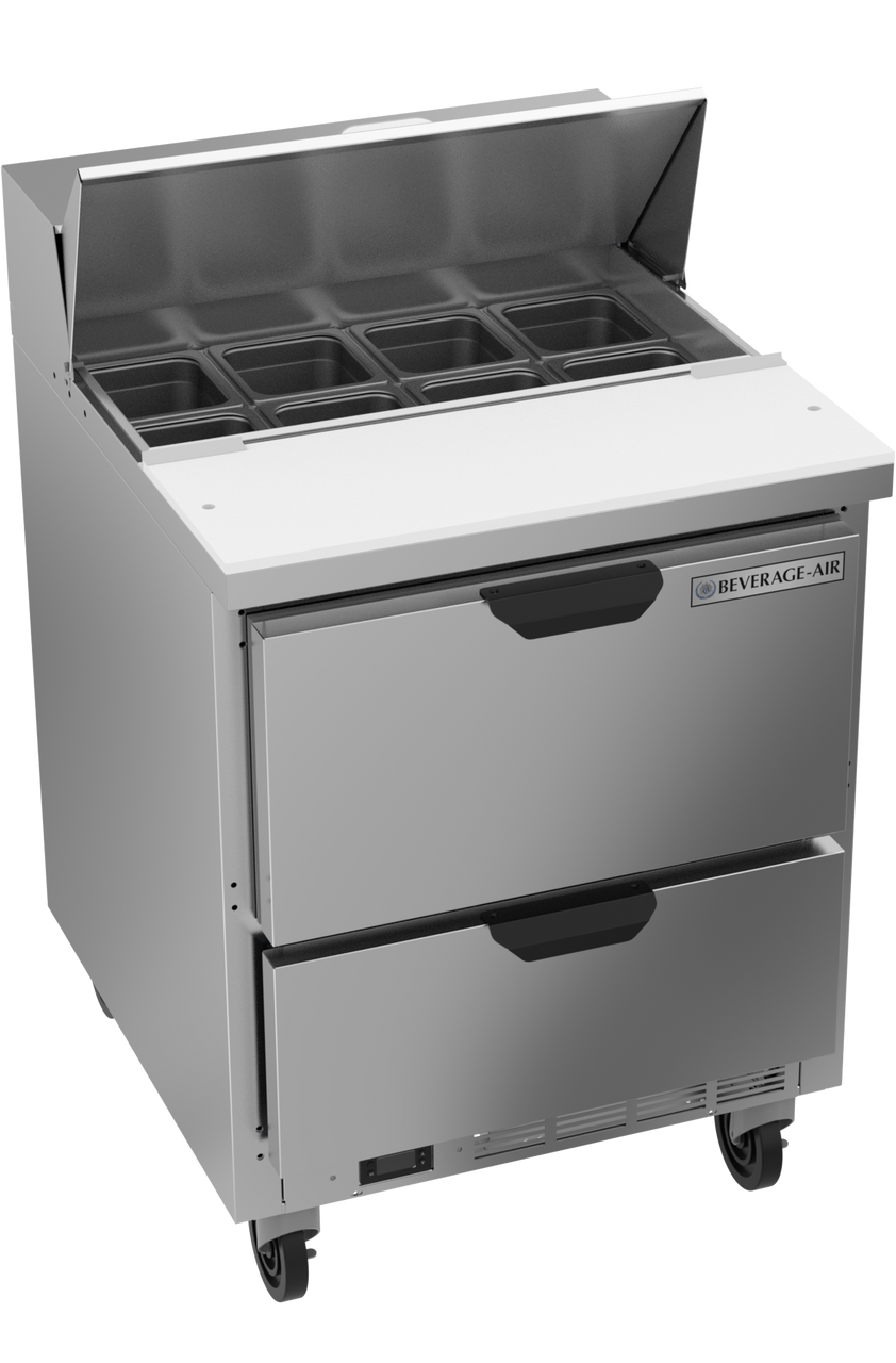 Beverage-Air SPED27HC-B 27" Two Drawer Refrigerated Sandwich / Salad Prep Table