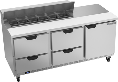Beverage-Air SPED72HC-12-4 72" Four Drawer Refrigerated Sandwich / Salad Prep Table