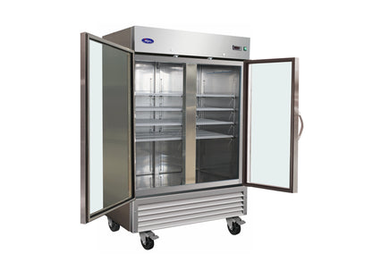 Valpro VP2FG-HC 54" Two Section Glass Door Reach-In Freezer
