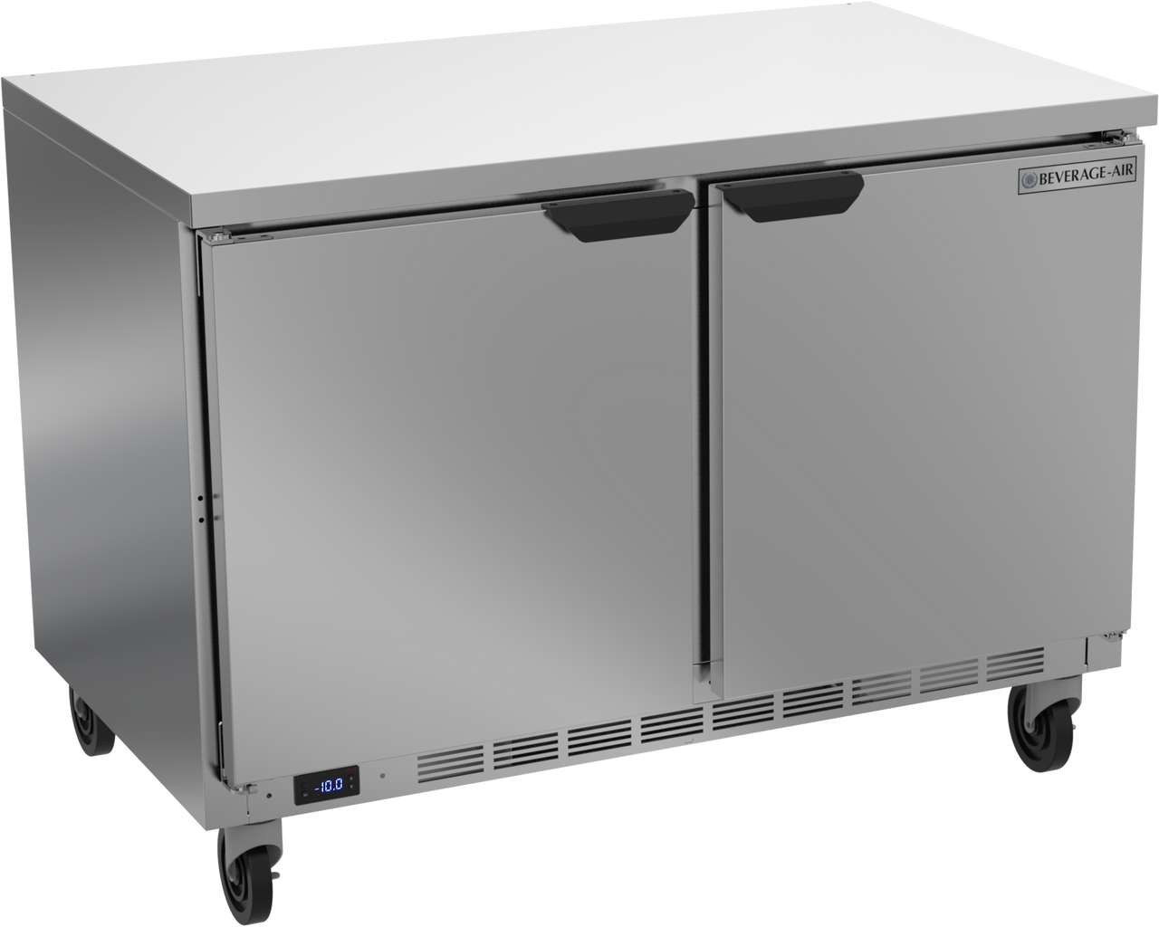 Beverage-Air WTF48AHC-FLT 48" Two Section Worktop Undercounter Freezer with Flat Top