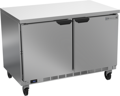 Beverage-Air WTF48AHC-FLT 48" Two Section Worktop Undercounter Freezer with Flat Top