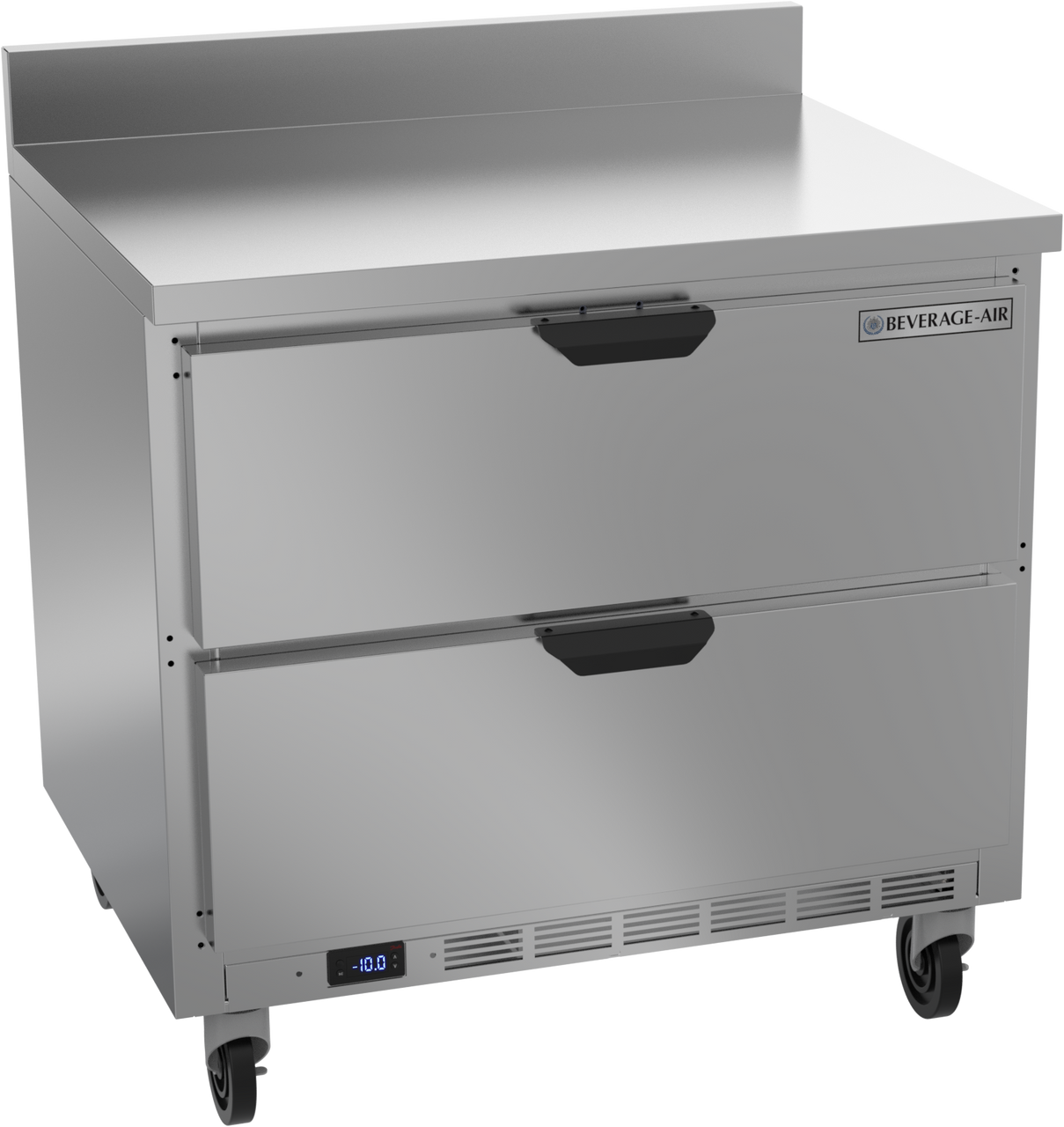 Beverage-Air WTFD36AHC-2-FIP 36" Two Drawer Worktop Undercounter Freezer with Foamed-In Backsplash