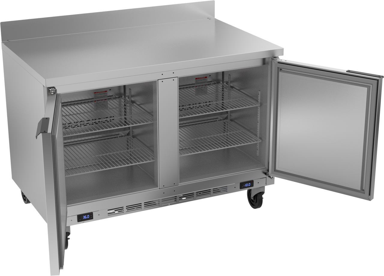 Beverage-Air WTRF48AHC 48" Two Section Undercounter Dual Temperature Worktop Refrigerator / Freezer