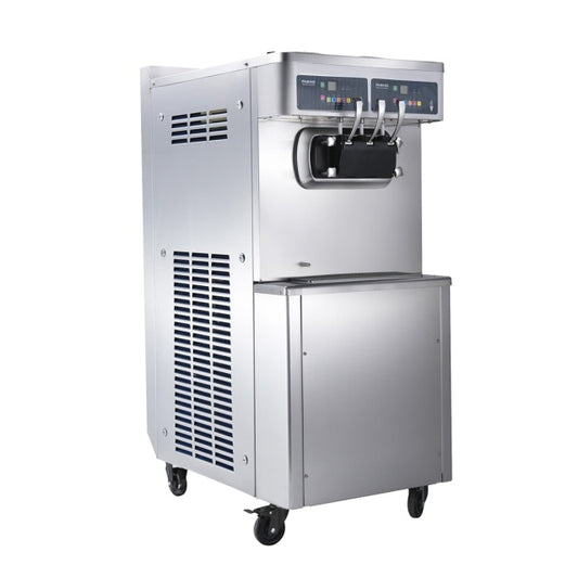 Pasmo S520FA2 Air Cooled Floor Model Soft Serve Ice Cream Machine with 2 Hoppers and 3 Dispensers - 220V