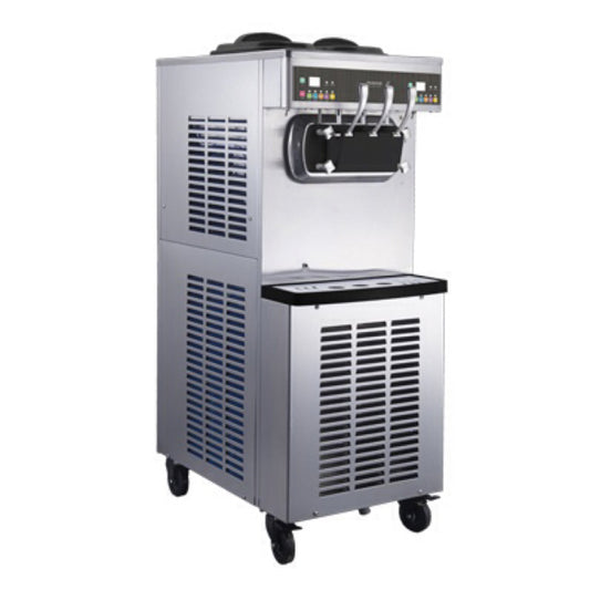 Pasmo S970FA2 Air Cooled Floor Model Soft Serve Ice Cream Machine with 2 Hoppers, and 3 Dispensers - 220V